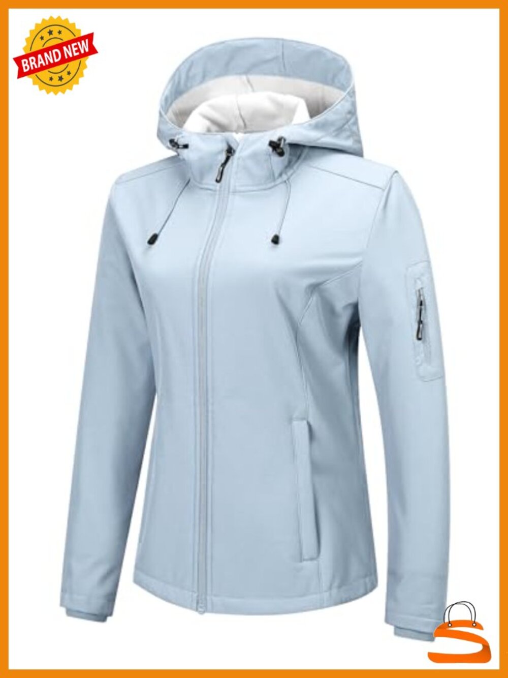 Women's Softshell Jacket Fleece Lined Waterproof Windproof Hooded Rain Coat